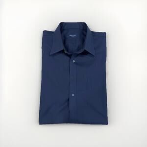 CUSTOM PROPER CLOTH MENS DRESS SHIRT 2024 18.3/38.5 ~2XL DARK BLUE GREAT COND!